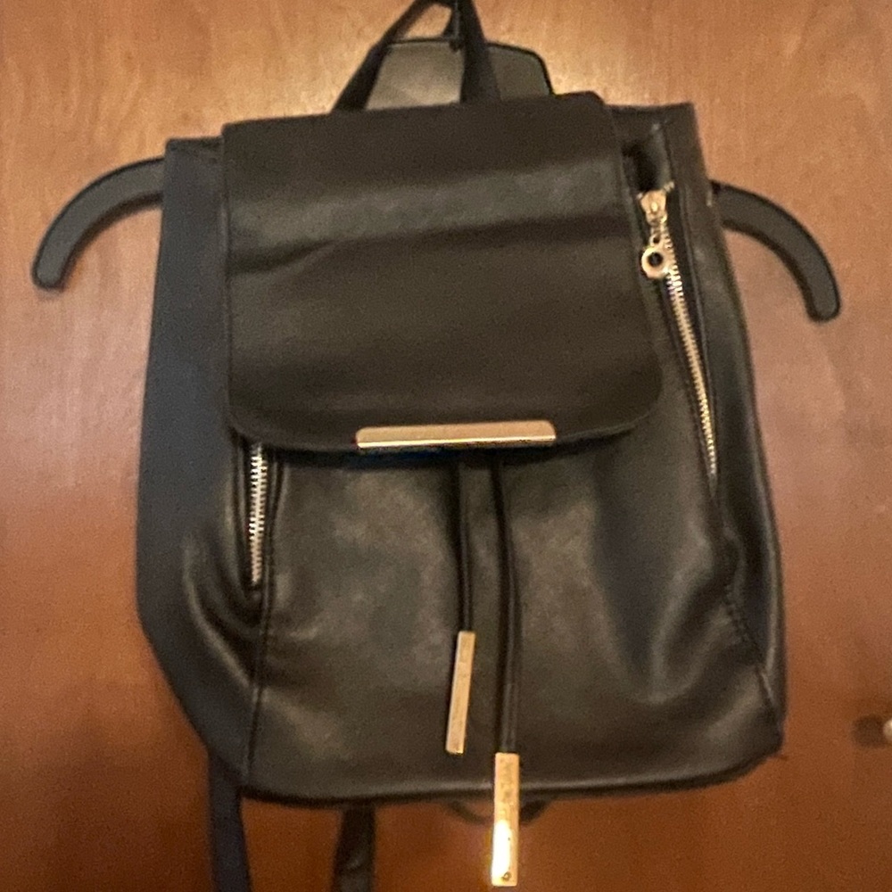 Black P/U Leather Backpack